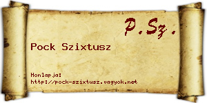 Pock Szixtusz névjegykártya